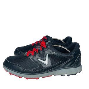 Callaway Mens Black Leather Lace Up Activewear Golf Athletic Shoes Size US 9